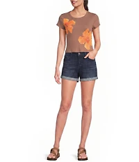 Originality Hibiscus Flower Short Sleeve Baby Tee