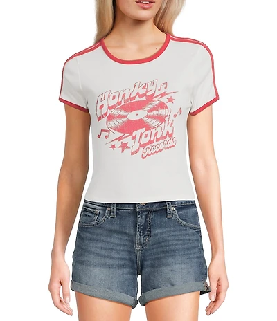 Originality #double;Honky Tonk#double; Contrast Trim Short-Sleeve T-Shirt