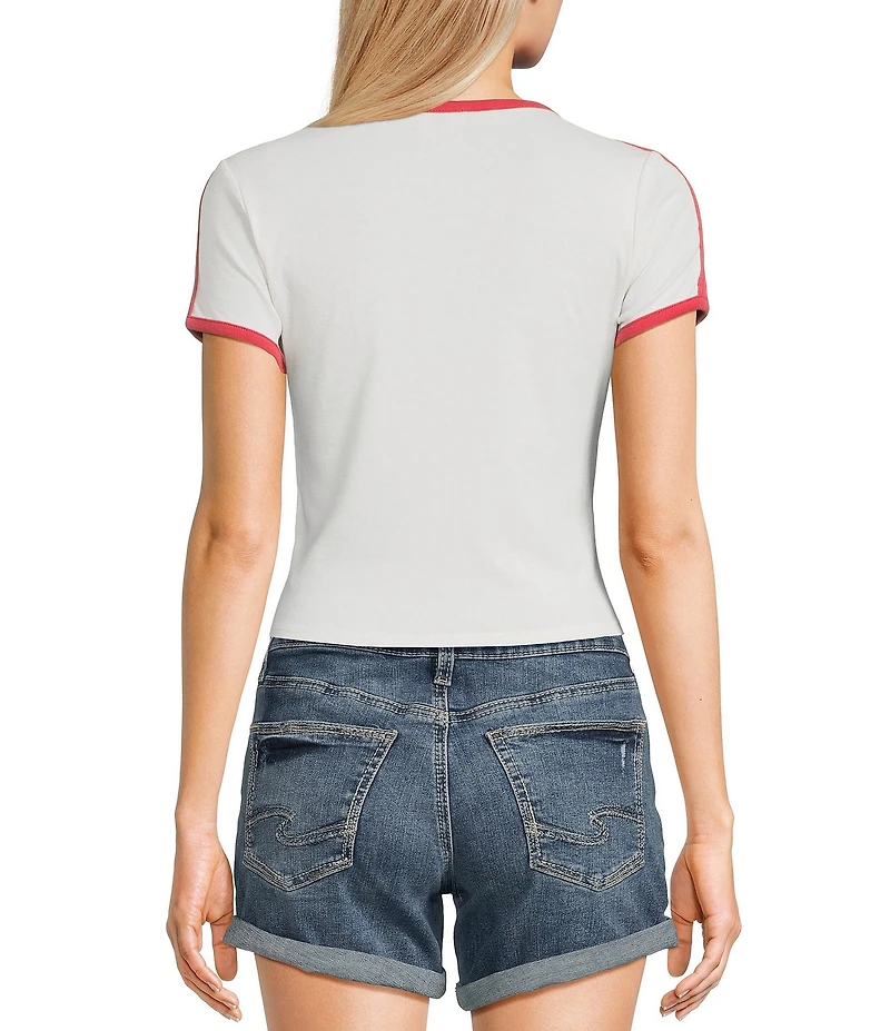 Originality #double;Honky Tonk#double; Contrast Trim Short-Sleeve T-Shirt
