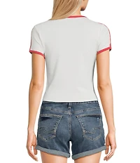 Originality #double;Honky Tonk#double; Contrast Trim Short-Sleeve T-Shirt