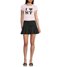 Originality 'I Love NY' Crew Neck Short Sleeve Cropped Fitted Baby T-Shirt