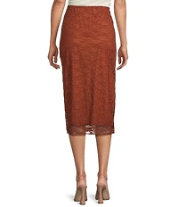 Originality Lace Front Slit Midi Skirt