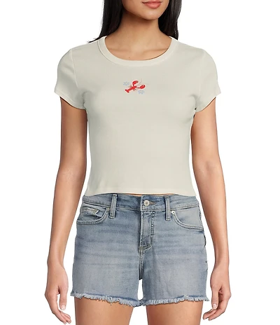 Originality Lobster Flower Graphic Short Sleeve Baby T-Shirt