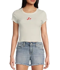 Originality Lobster Flower Graphic Short Sleeve Baby T-Shirt