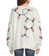 Originality Merry And Bright Lights Crew Neck Sweater