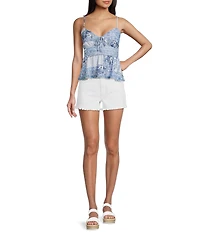 Originality Patchwork Printed Mesh Baby Doll Tank Top