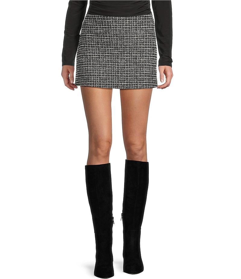 Originality Plaid A-line Pull-On Mini Skirt
