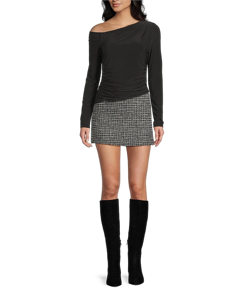 Originality Plaid A-line Pull-On Mini Skirt