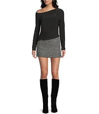 Originality Plaid A-line Pull-On Mini Skirt