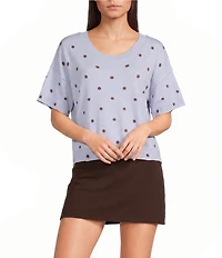 Originality Polka Dot Short Sleeve Sweater