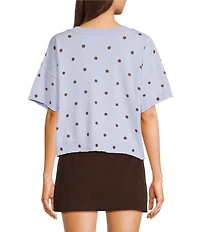 Originality Polka Dot Short Sleeve Sweater