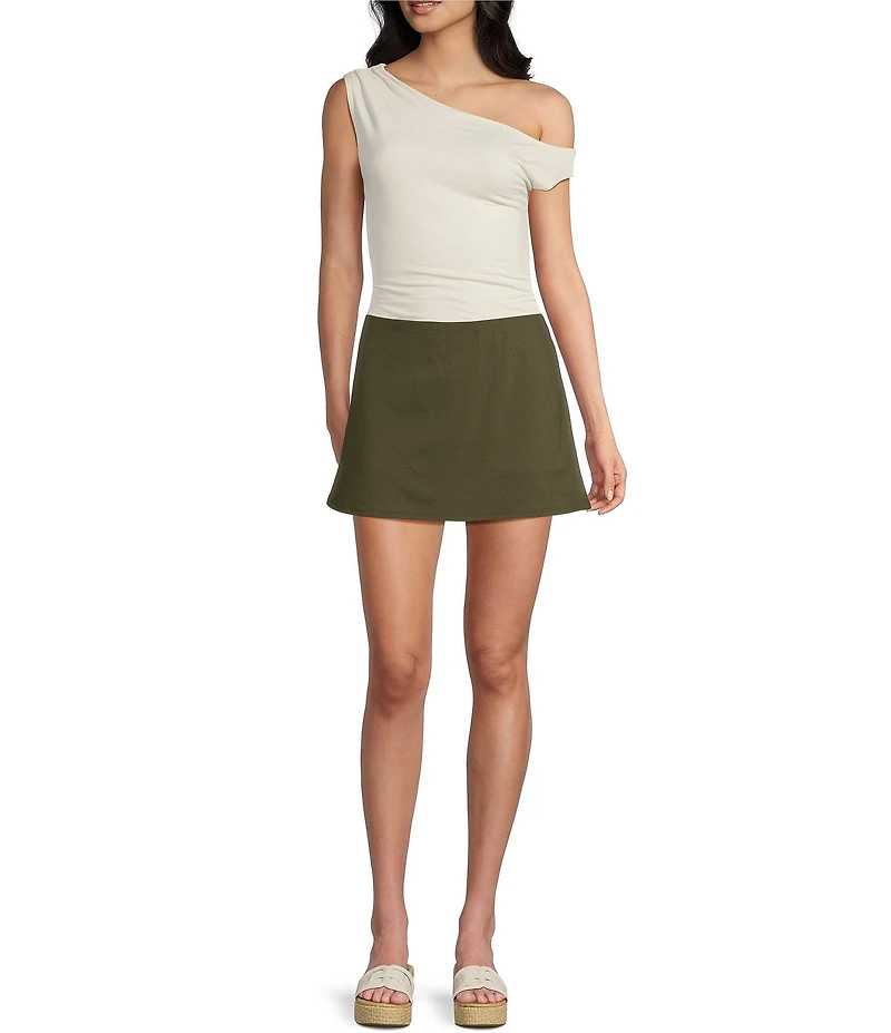 Originality Ponti Pull On A-Line Micro Mini Skort