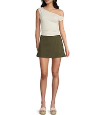 Originality Ponti Pull On A-Line Micro Mini Skort