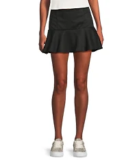 Originality Pull-On A-Line Ruffle Hem Mini Skort