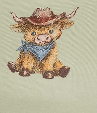 Originality Short Sleeve Cow Graphic Baby Tee