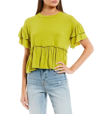 Originality Short Sleeve Peplum Top