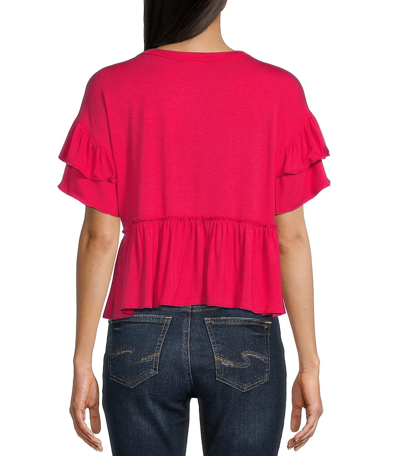 Originality Short Sleeve Peplum Top
