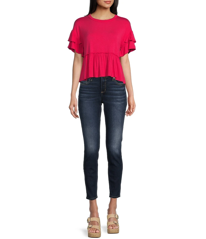 Originality Short Sleeve Peplum Top