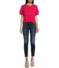 Originality Short Sleeve Peplum Top