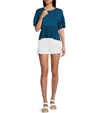 Originality Short Sleeve Peplum Top