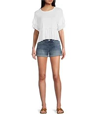 Originality Short Sleeve Peplum Top
