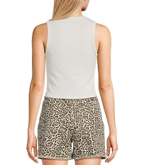 Originality Sleeveless Giddy Up Cropped Tank Top