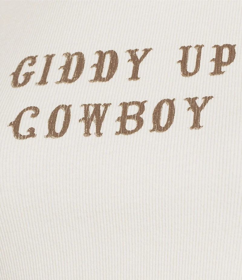 Originality Sleeveless Giddy Up Cropped Tank Top