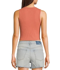 Originality Sleeveless Horseshoe Graphic Cropped Tank Top