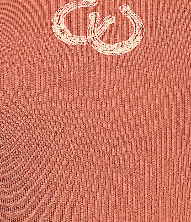Originality Sleeveless Horseshoe Graphic Cropped Tank Top