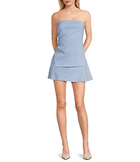 Originality Strapless Polka Dot Side Cinch Top