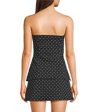 Originality Strapless Polka Dot Side Cinch Top