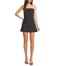 Originality Strapless Polka Dot Side Cinch Top