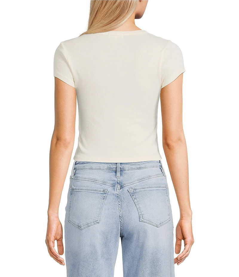 Originality 'This Girl Loves Jesus' Crew Neck Short Sleeve Cropped Fitted Baby T-Shirt