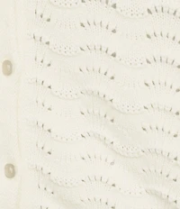 Originality Wavy Stripe V-Neck Button Front Long Sleeve Cropped Cardigan