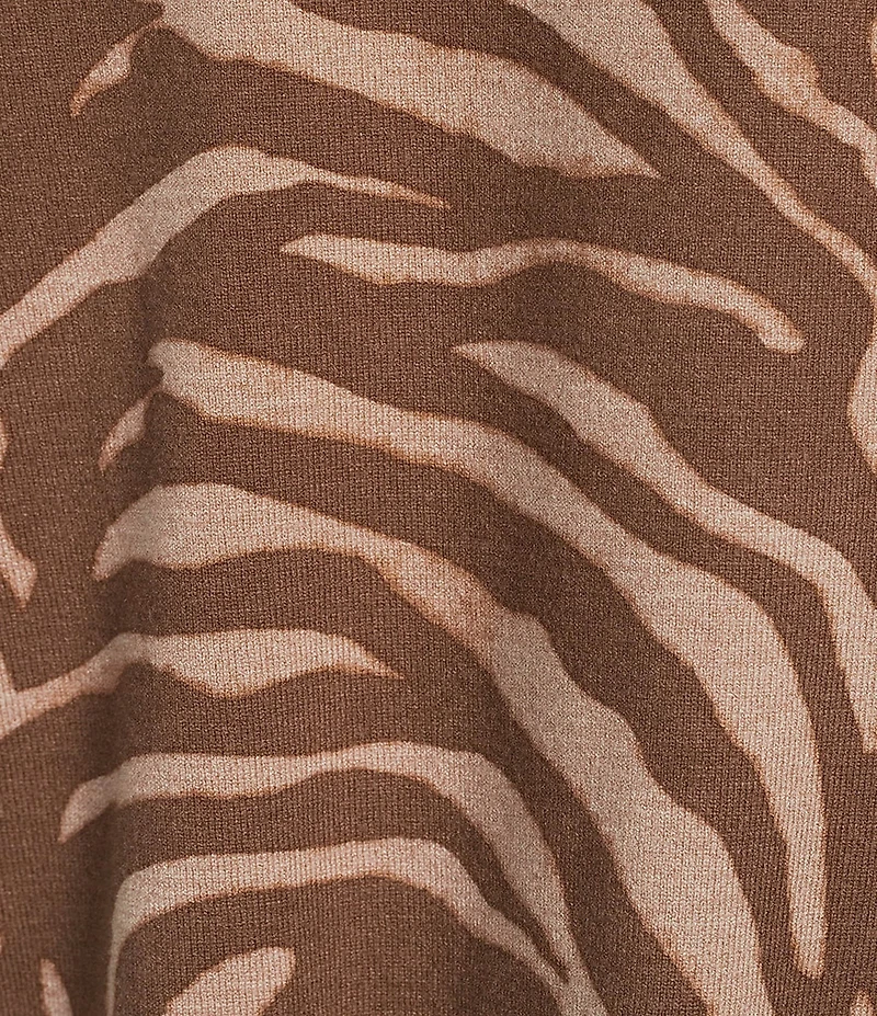 Originality Zebra Stripe Short Sleeve Sweater