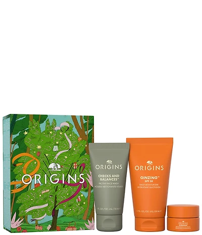 Origins GLOWING ESSENTIALS Cleanse, Hydrate & Brighten Skin Gift Set