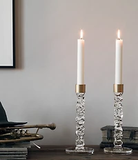 Orrefors Carat Brass Candlestick, Set of 2