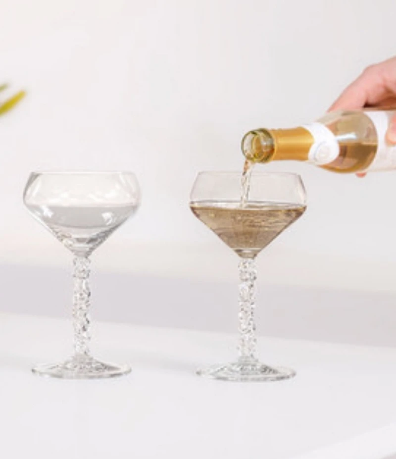 Orrefors Carat Coupe Glasses, Set of 2