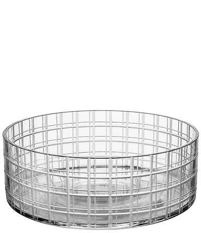 Orrefors Cut In Number Checkered Bowl
