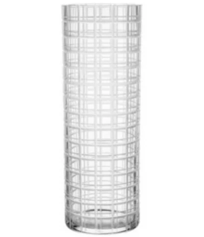 Orrefors Cut In Number Checkered Vase Tall