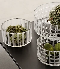 Orrefors Cut In Number Small Checkered Bowl