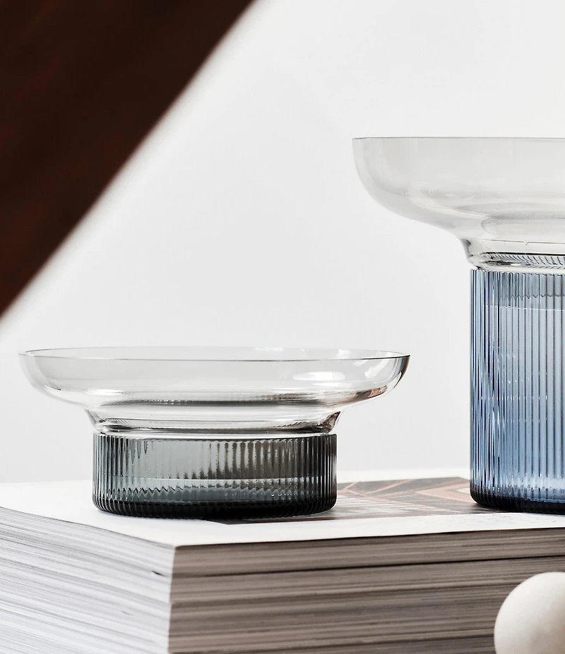 Orrefors Ensemble Smokey Blue / Gray Small Vase