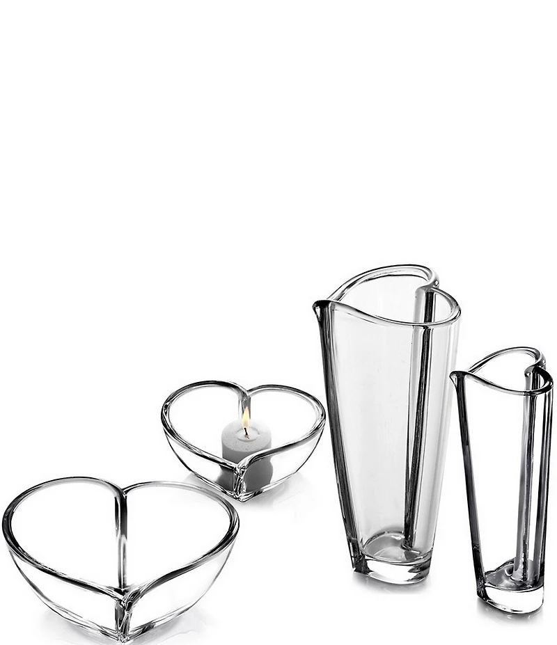Orrefors Large Crystal Heart Candy Bowl