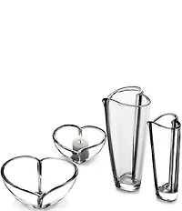 Orrefors Large Crystal Heart Candy Bowl