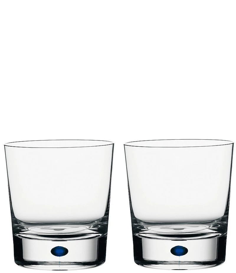 Orrefors Intermezzo Blue Drop Double Old Fashioned Glass, Set of 2