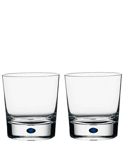 Orrefors Intermezzo Blue Drop Double Old Fashioned Glass, Set of 2