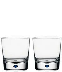 Orrefors Intermezzo Blue Drop Double Old Fashioned Glass, Set of 2