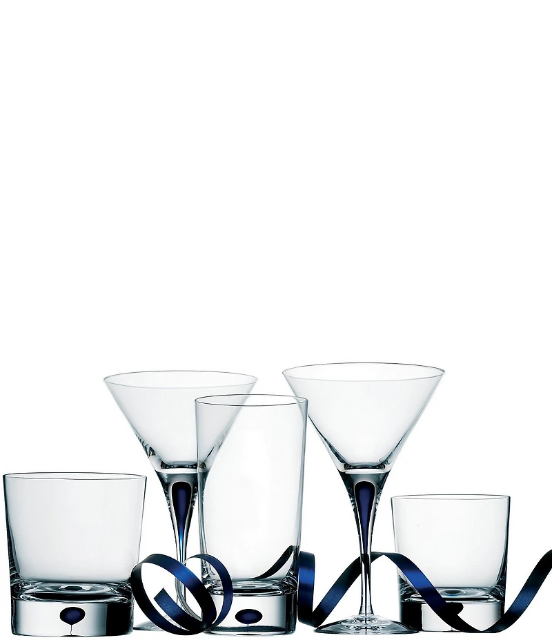 Orrefors Intermezzo Blue Tumbler, Pair