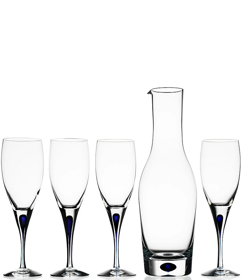 Orrefors Intermezzo Blue White Wine Glass