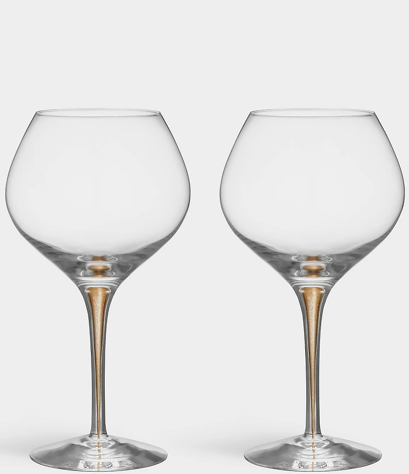 Orrefors Intermezzo Gold Bouquet, Set of 2